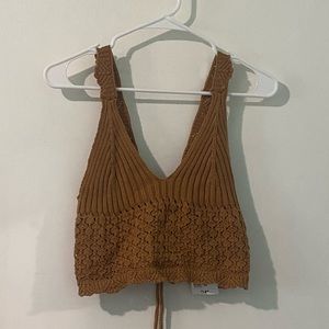 Forever 21 Brown Crochet Top - Size M
